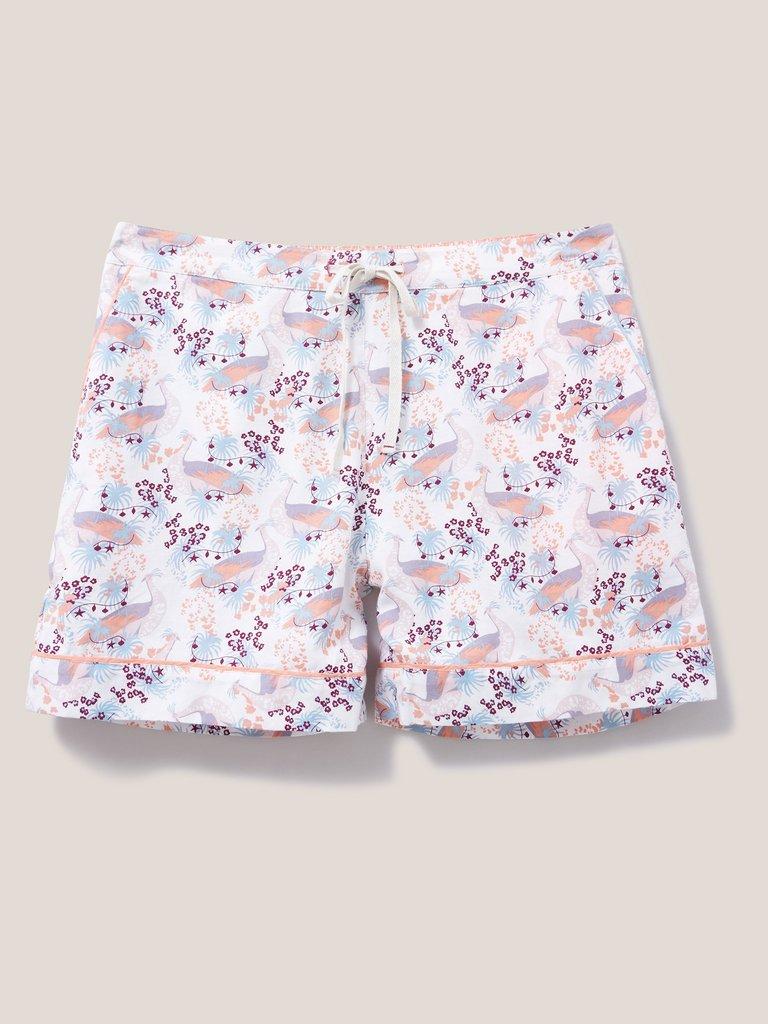 Nina Woven PJ Short in IVORY MLT - FLAT FRONT