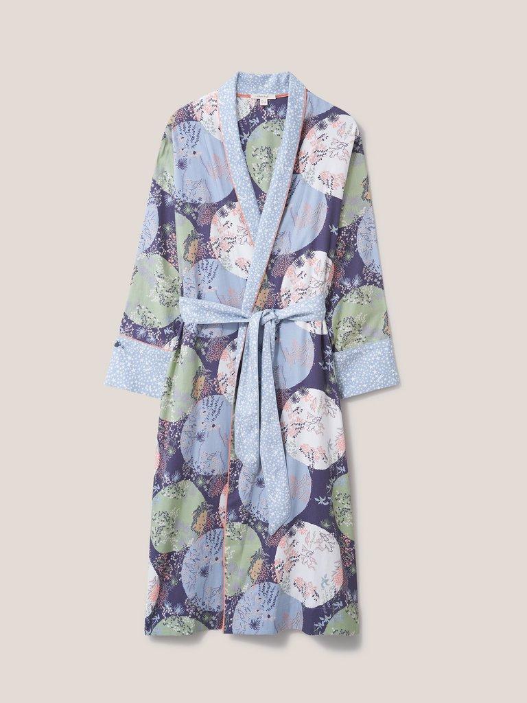 Nina Woven Robe in GREY MLT - FLAT FRONT
