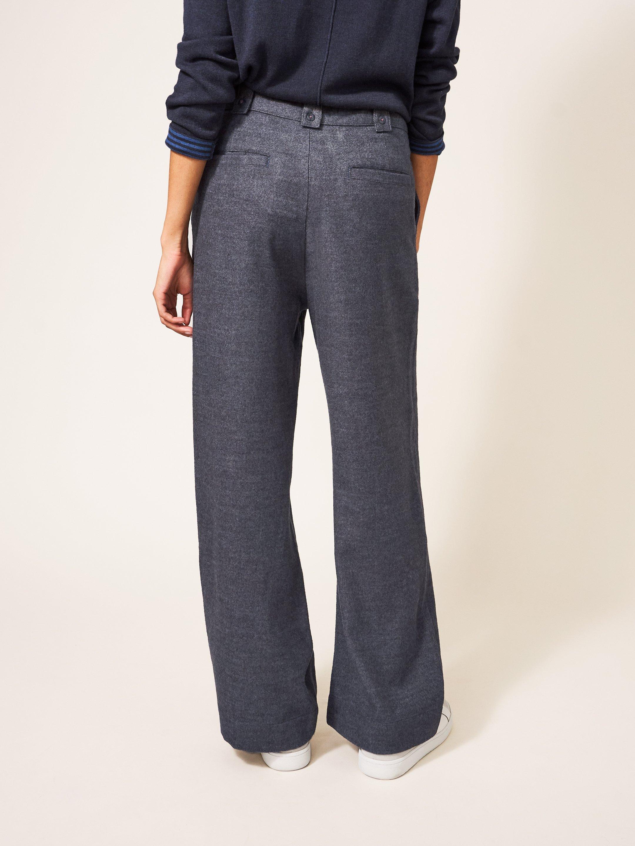 Belle Tweedy Trouser in GREY MLT - MODEL BACK