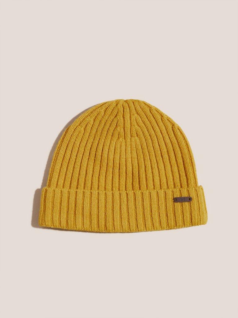 Fisherman Ribbed Beanie in MID CHART - FLAT FRONT