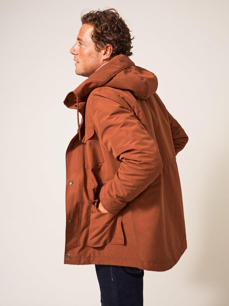 Rye Hooded 4 Pocket in MID BROWN - MODEL BACK