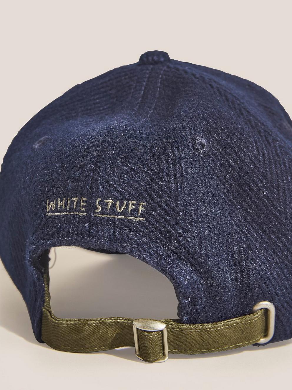 Wool Blend Baseball Cap in DARK NAVY - FLAT DETAIL