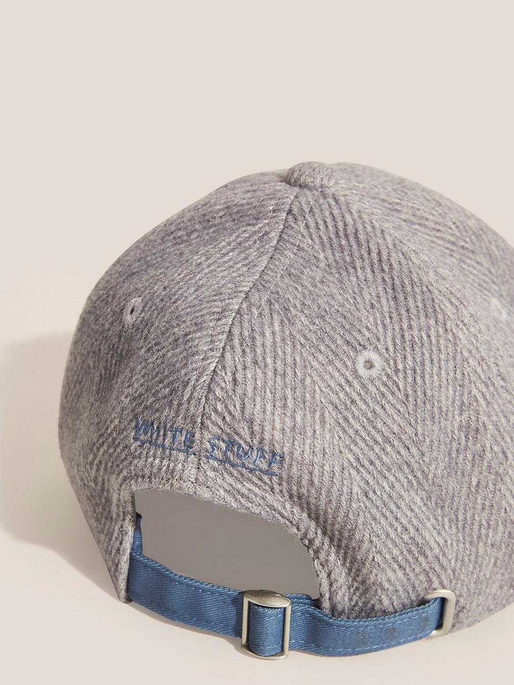 Wool Blend Baseball Cap in GREY MLT - FLAT DETAIL