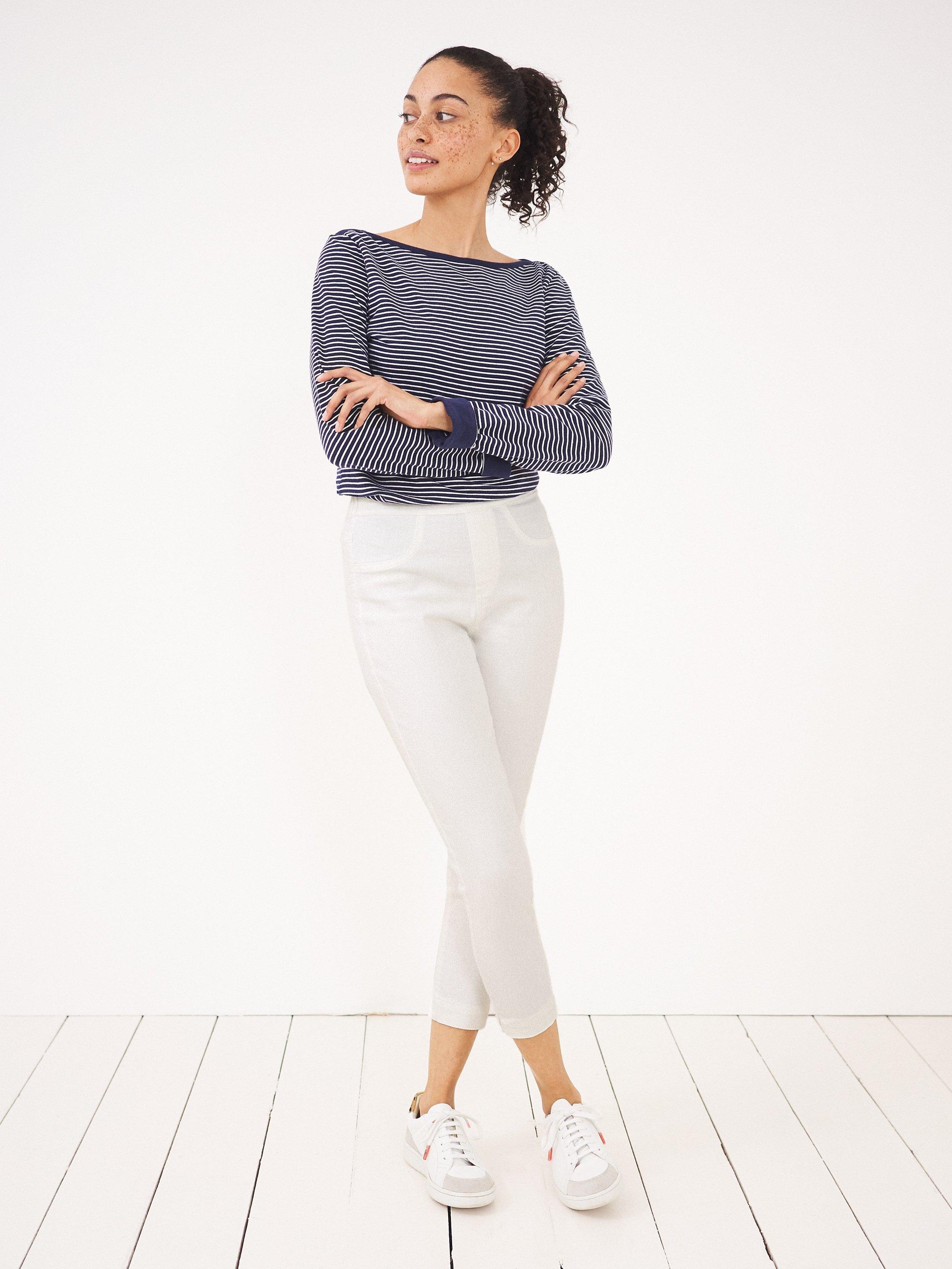Janey Crop Jeggings in NAT WHITE - MODEL FRONT
