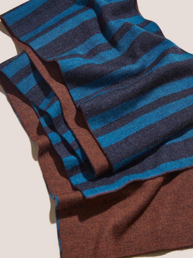 Angelo Stripe Merino Scarf in BLUE MLT - FLAT BACK