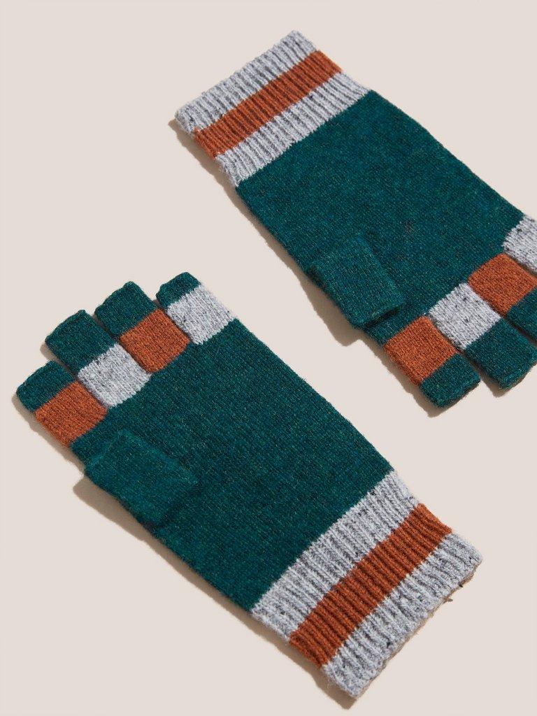 Roberto Knit Fingerless Gloves in NAT MLT - FLAT BACK