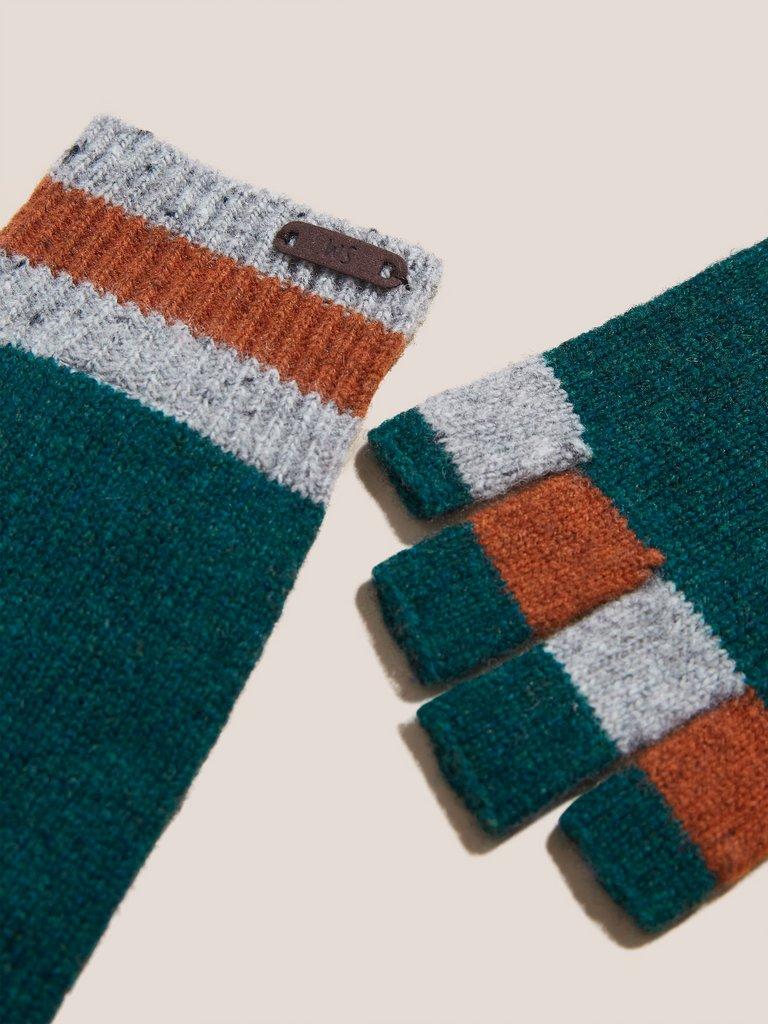 Roberto Knit Fingerless Gloves in NAT MLT - FLAT DETAIL