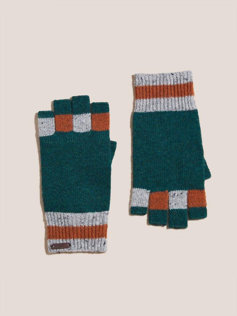Roberto Knit Fingerless Gloves in NAT MLT - FLAT FRONT