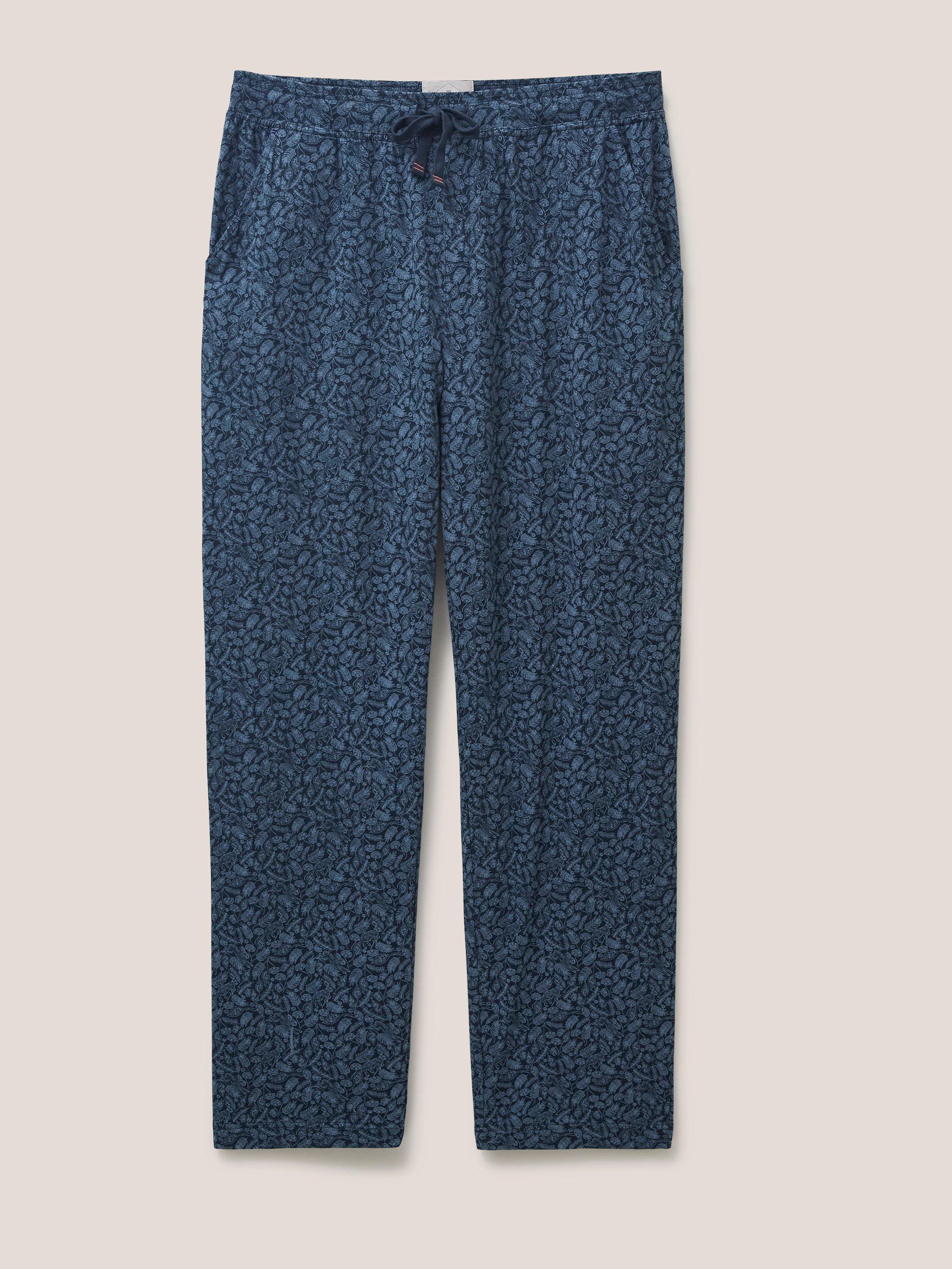 Hare Print Jersey PJ Bottom in DARK NAVY - FLAT FRONT