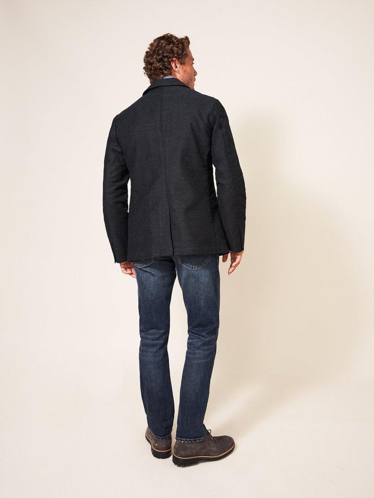 Costock Moleskin Blazer in CHARC GREY - MODEL BACK