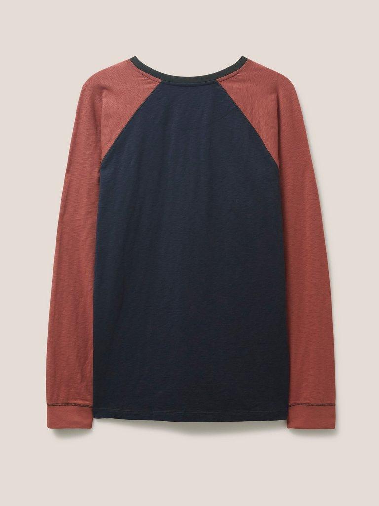 Robbie Raglan Tshirt in DARK NAVY - FLAT BACK