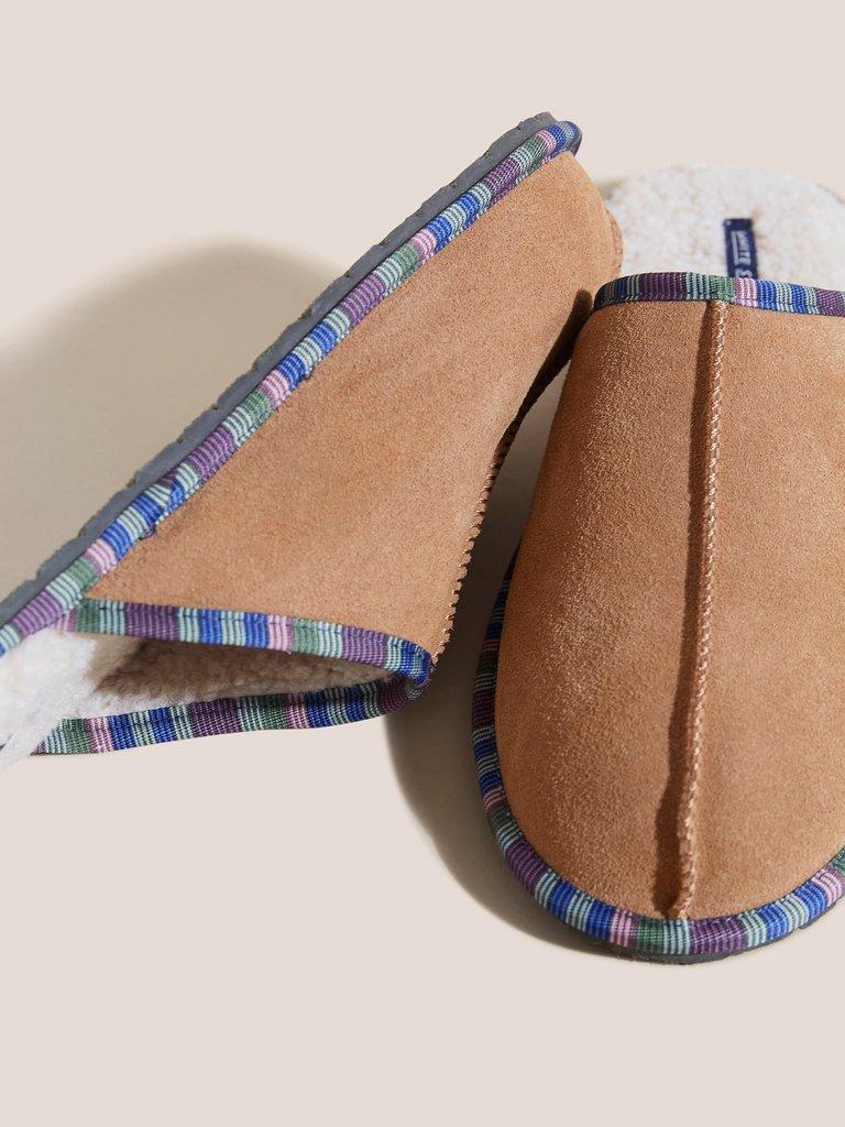 Theo Suede Mule in MID TAN - FLAT BACK