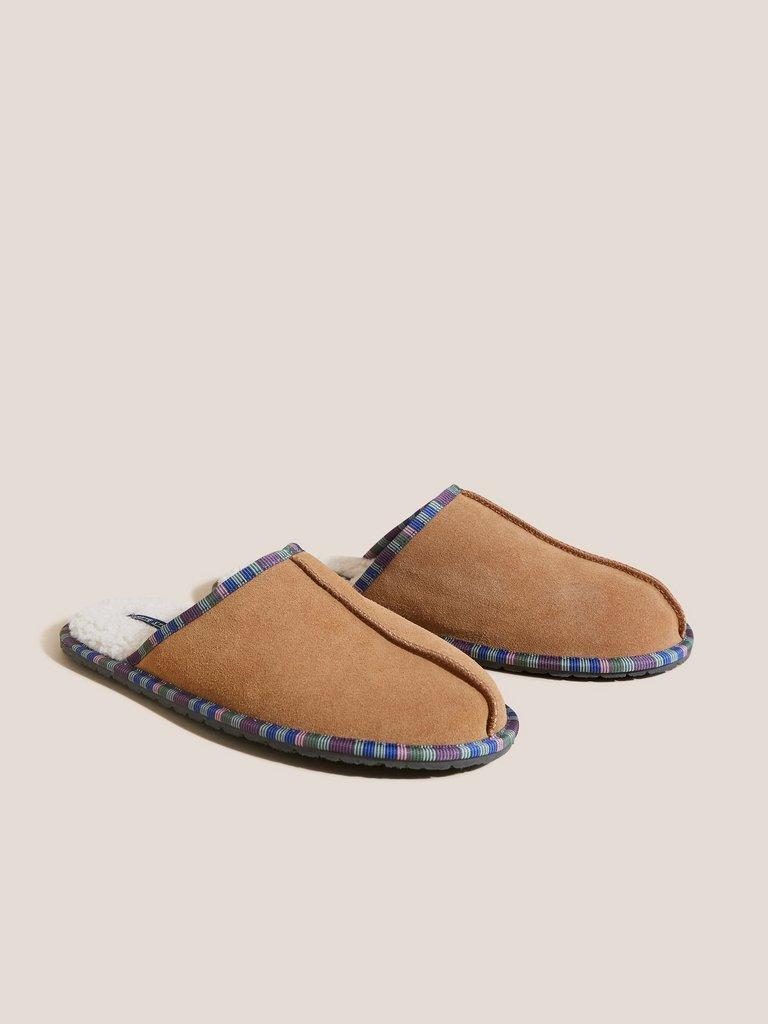 Theo Suede Mule in MID TAN - FLAT FRONT