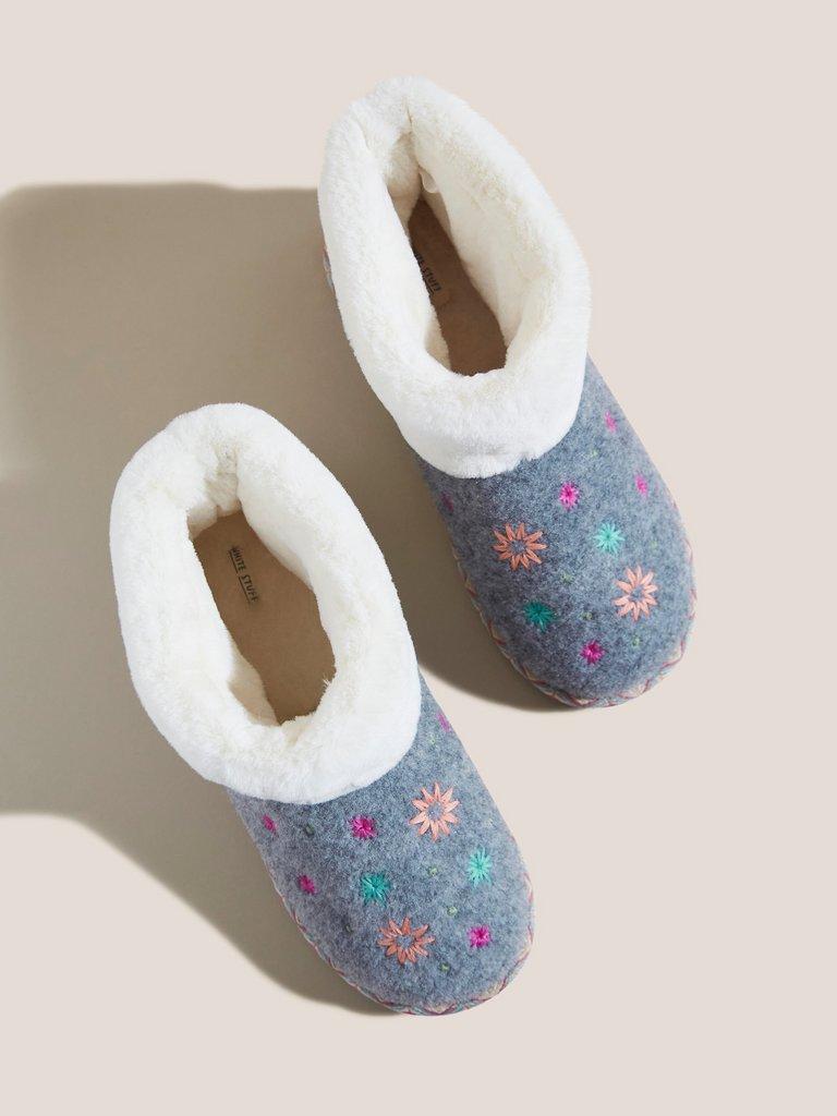 Embroidered Bootie in GREY MLT - FLAT DETAIL