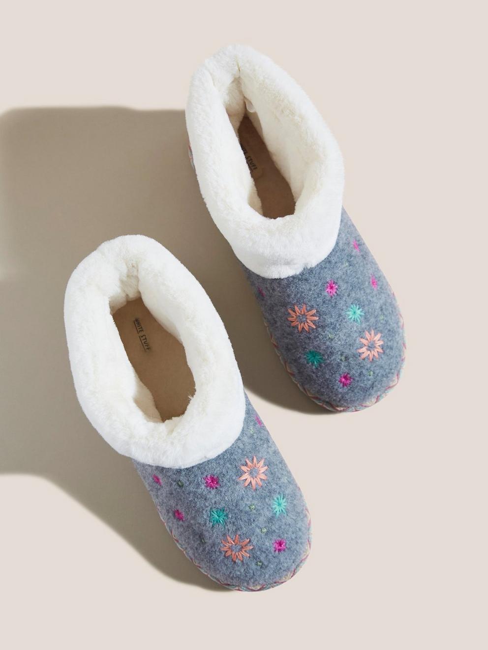 Embroidered Bootie in GREY MLT - FLAT DETAIL