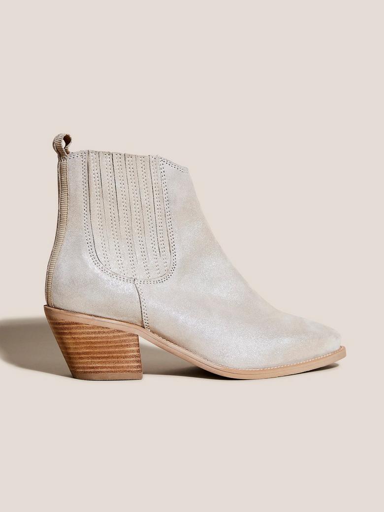 White ankle boots hot sale round toe