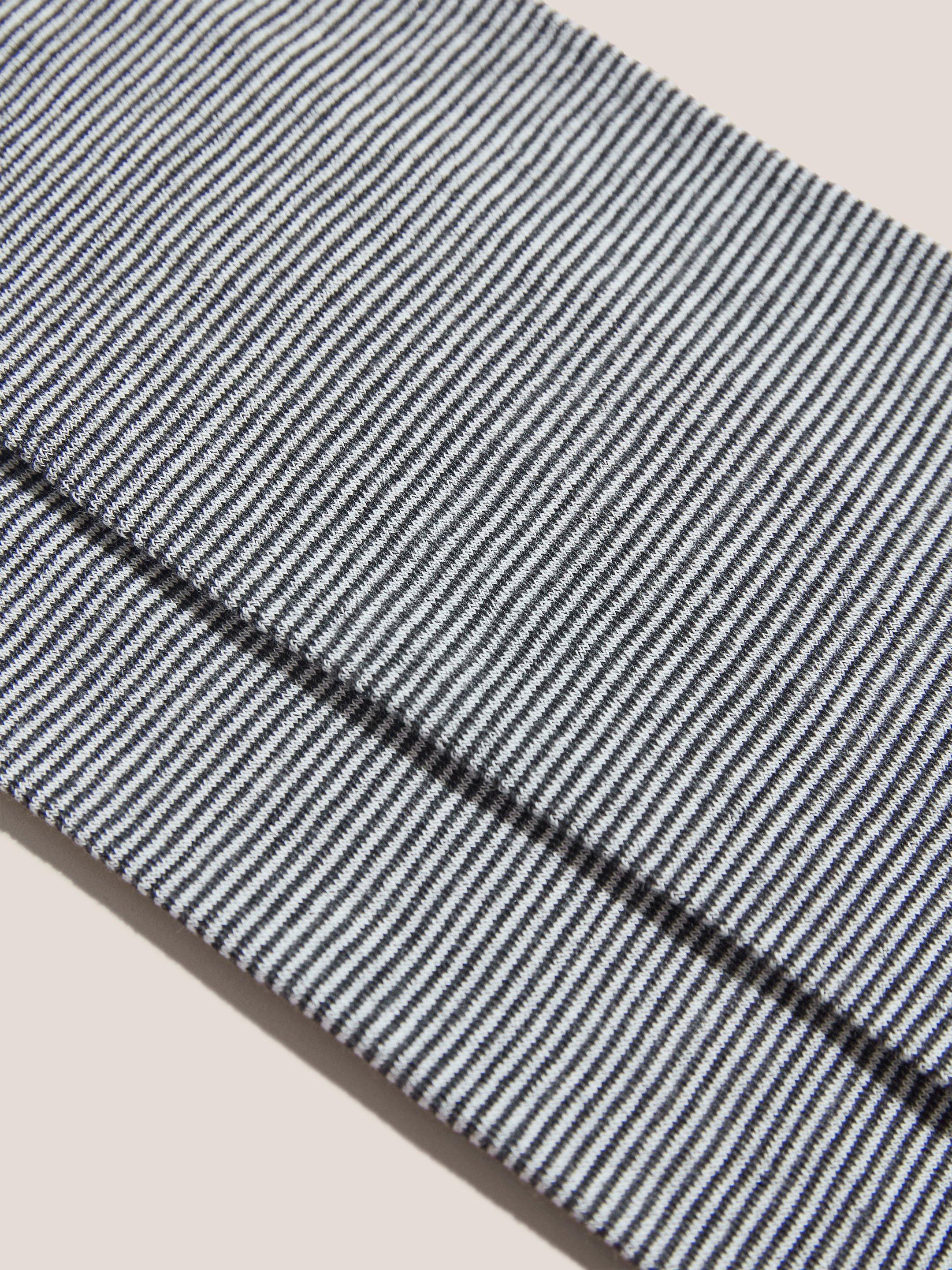 Fine Soft Stripe Tights in BLK MLT - FLAT DETAIL