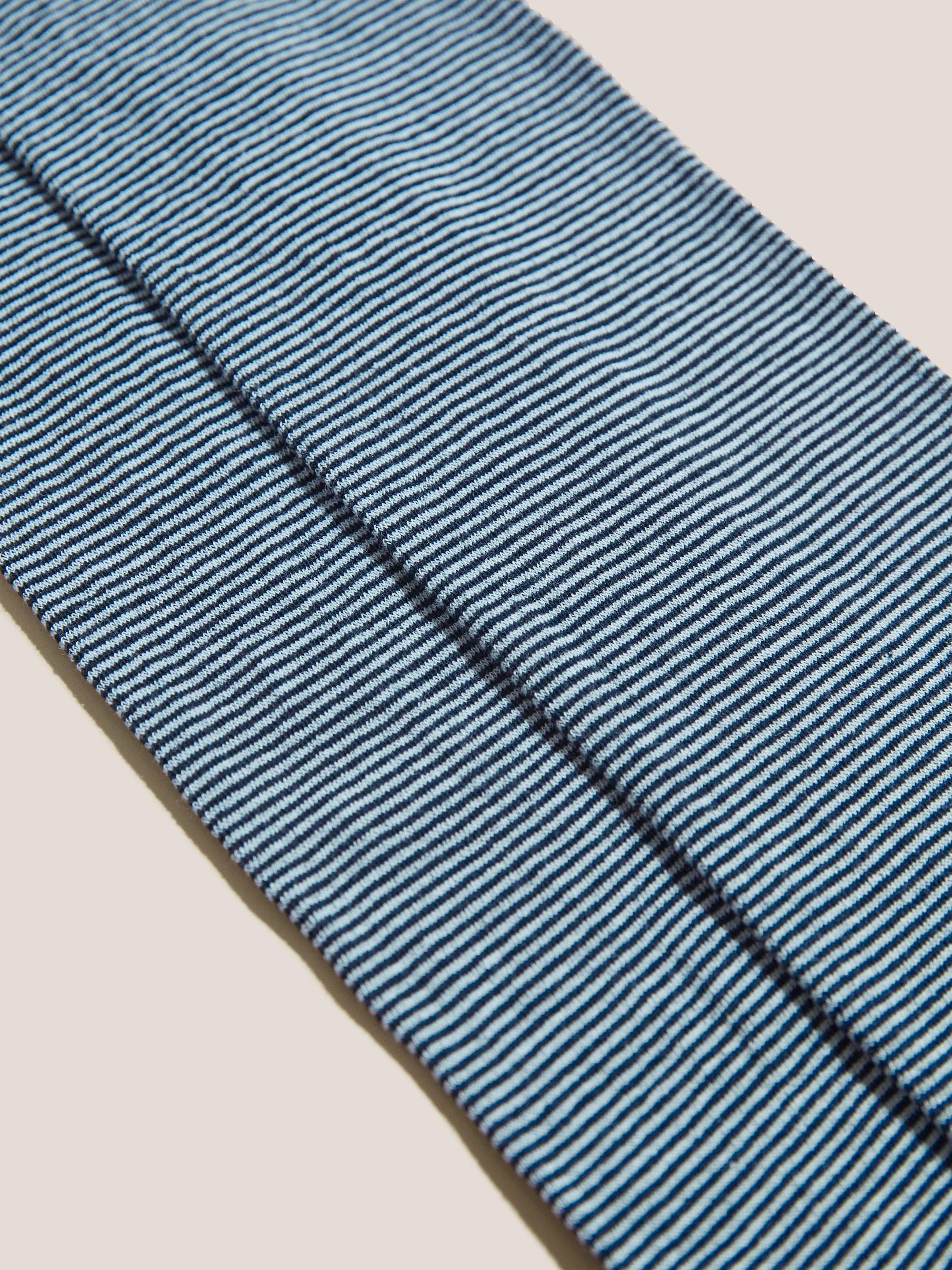 Fine Soft Stripe Tights in BLUE MLT - FLAT DETAIL