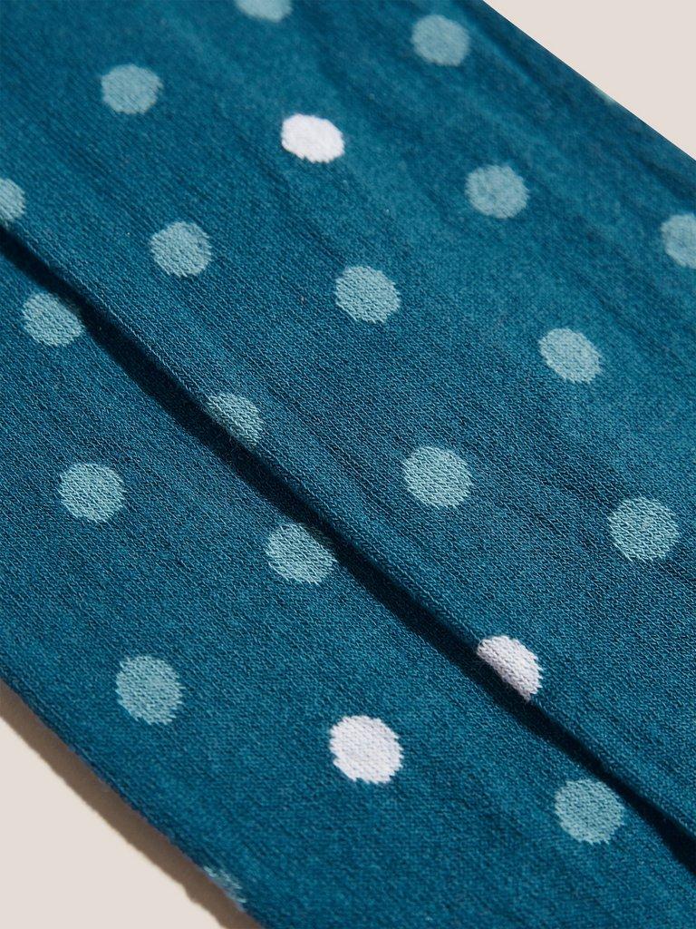 Small Spot Tights in MID TEAL - FLAT DETAIL