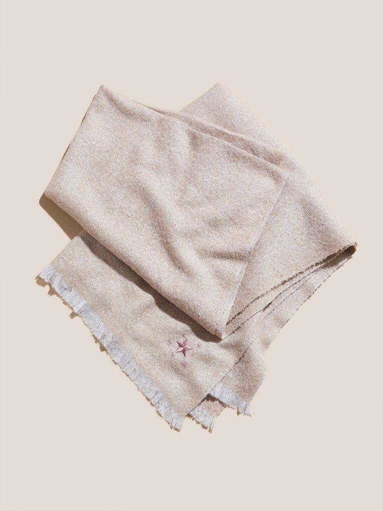 Midweight Plain Scarf in GREY MLT - FLAT BACK