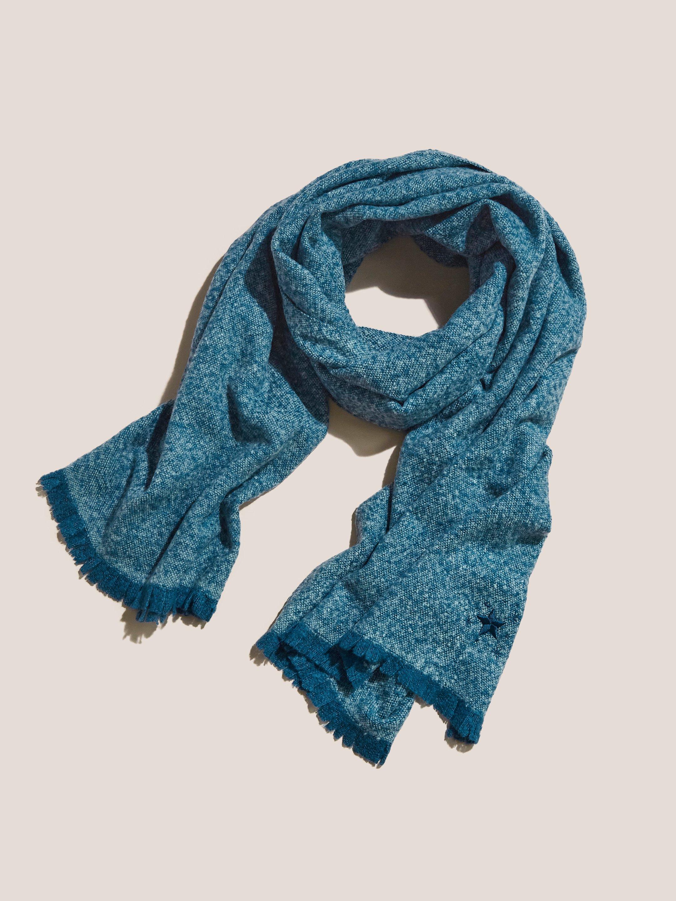 Midweight Plain Scarf in TEAL MLT - FLAT BACK