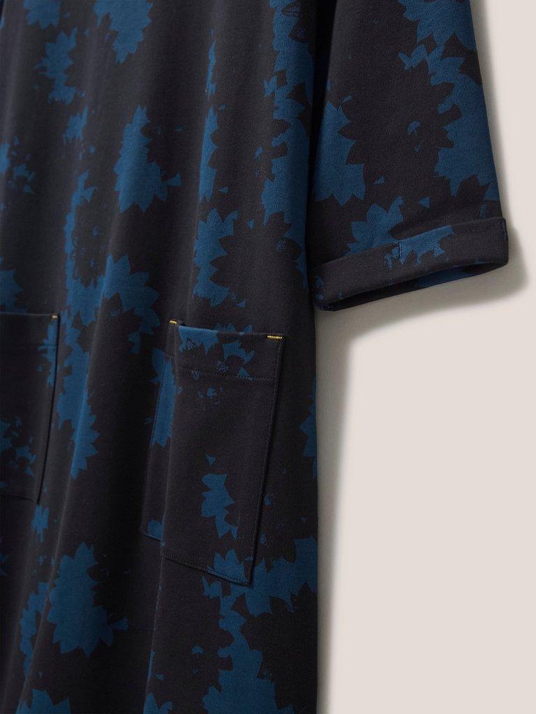 Albie Organic Jersey Dress in BLUE MLT - FLAT DETAIL