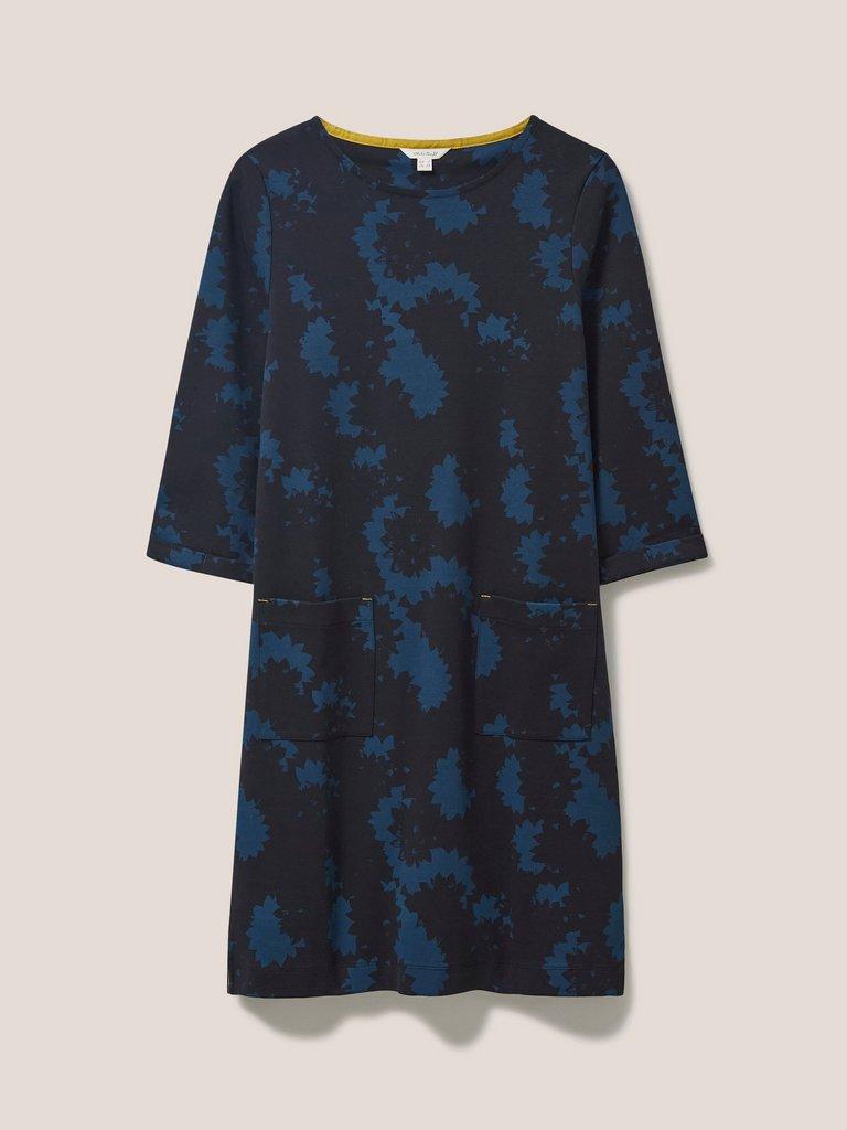 Albie Organic Jersey Dress in BLUE MLT - FLAT FRONT