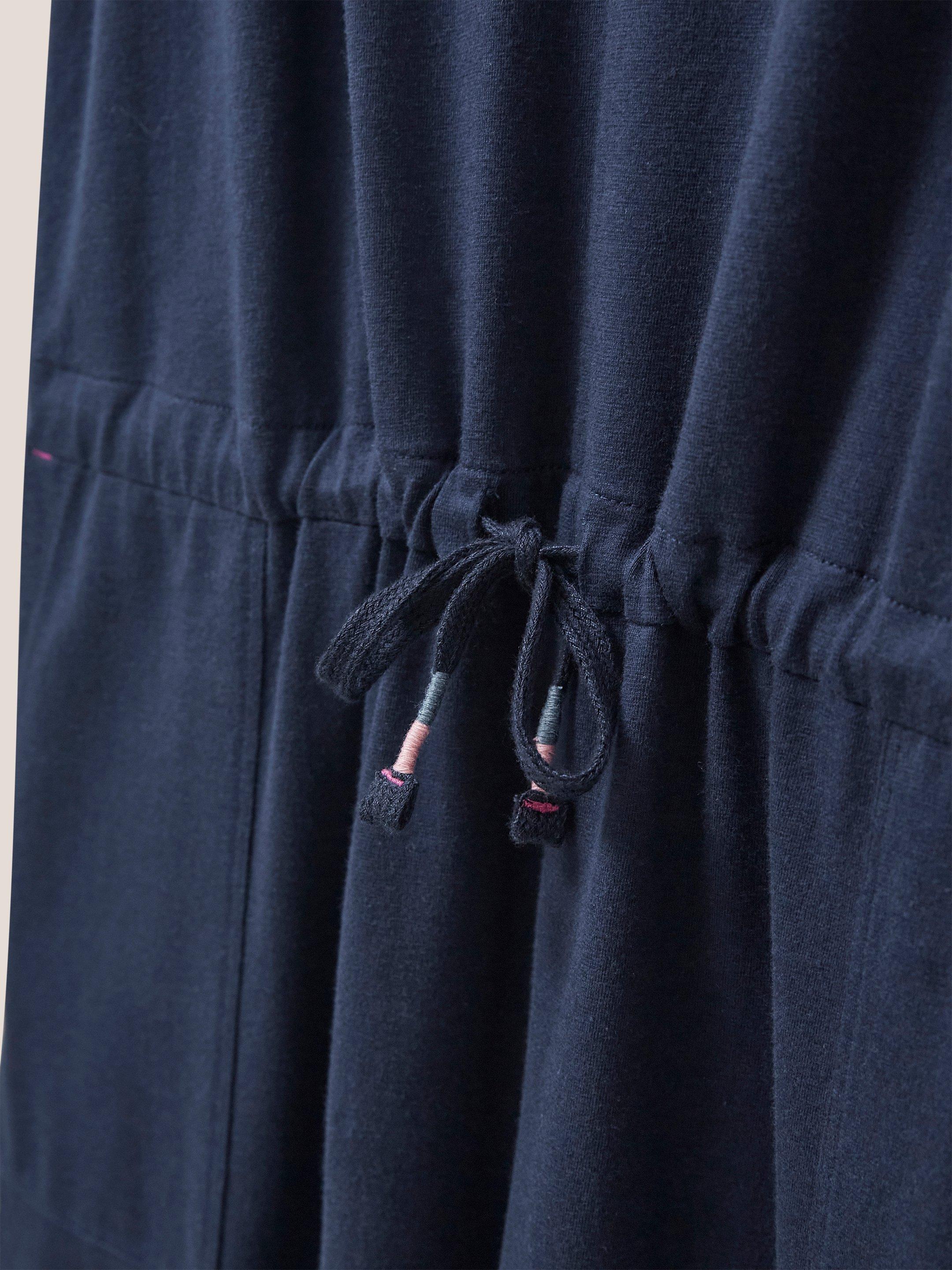 Drawstring Jersey Jumpsuit in FR NAVY - FLAT DETAIL