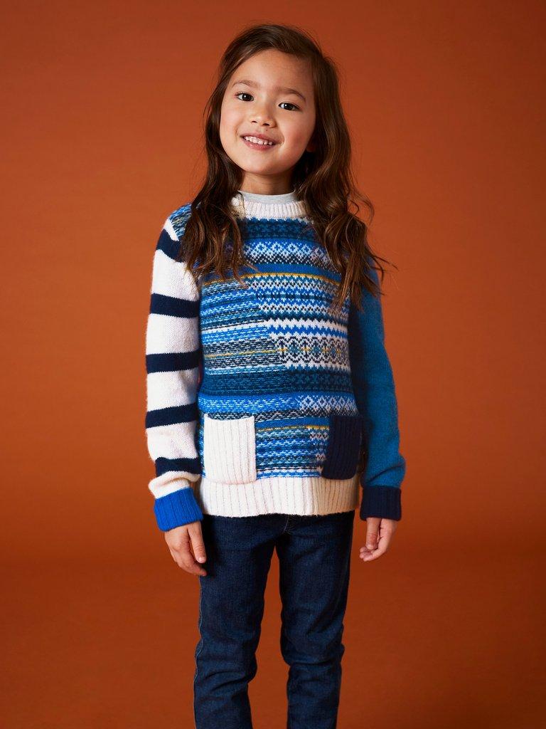 Mini Me Fairisle Jumper in NAVY MULTI - LIFESTYLE