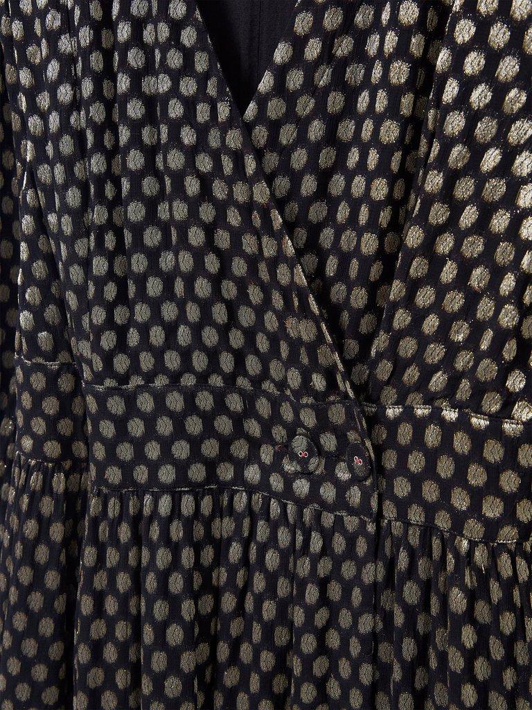 Paula Metallic Dress in BLK MLT - FLAT DETAIL