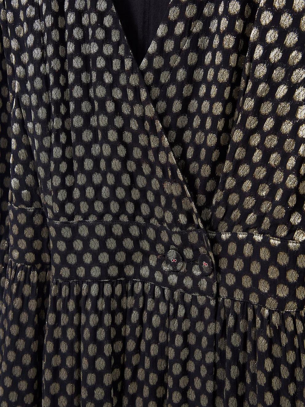 Paula Metallic Dress in BLK MLT - FLAT DETAIL