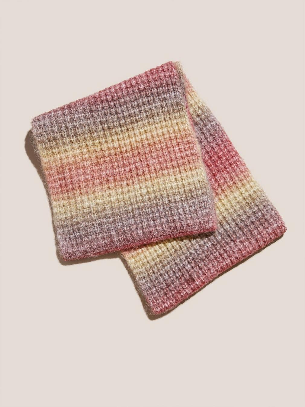 Spacedye Knit Snood in PINK MLT - FLAT BACK