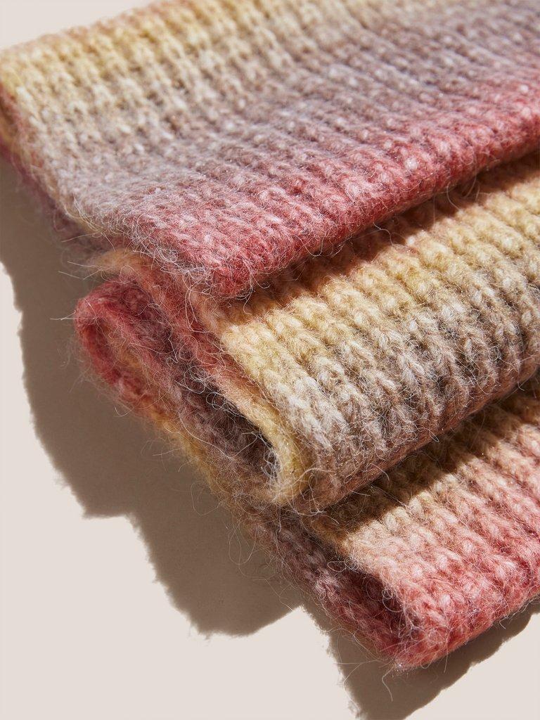 Spacedye Knit Snood in PINK MLT - FLAT DETAIL