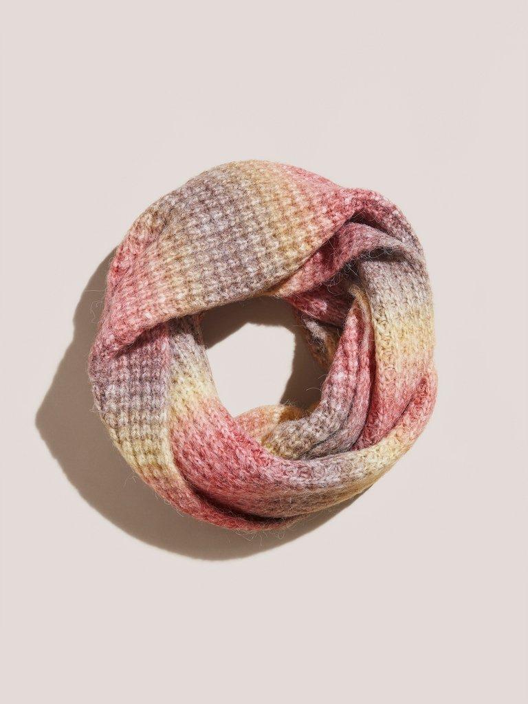Spacedye Knit Snood in PINK MLT - FLAT FRONT