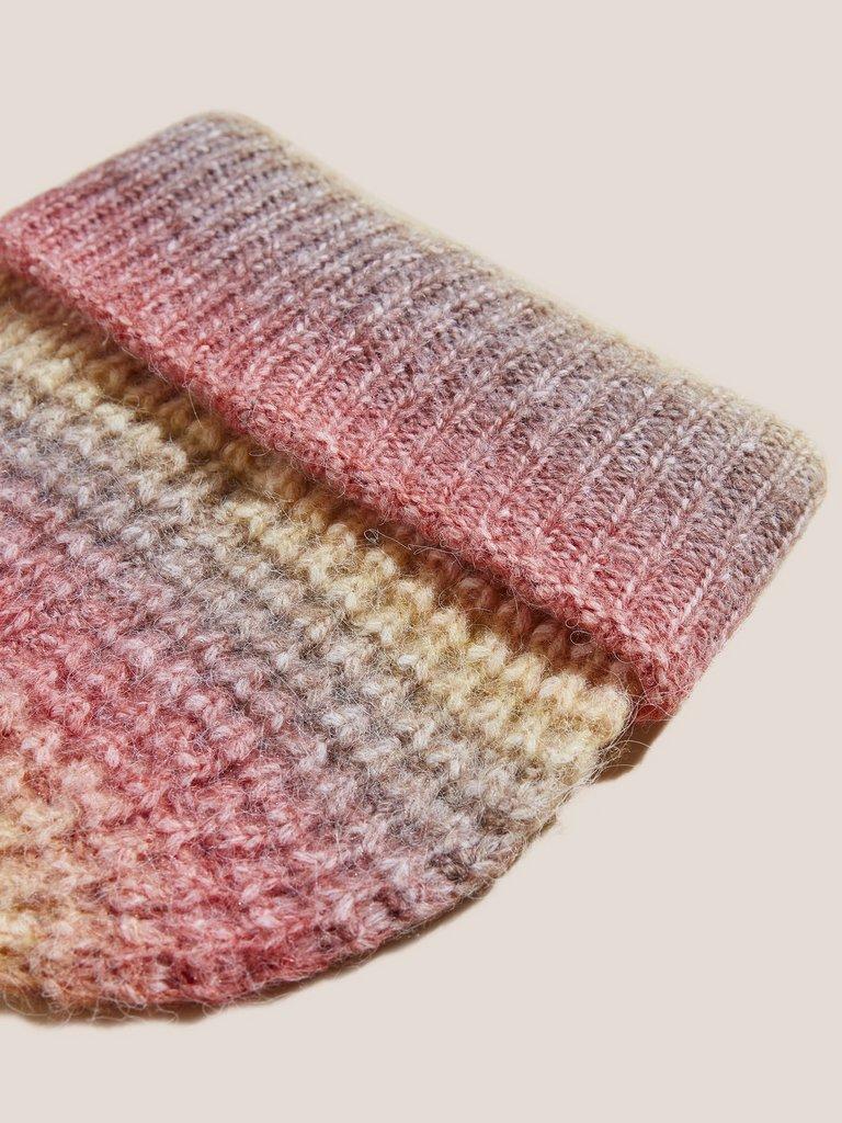 Spacedye Knit Hat in PINK MLT - FLAT BACK