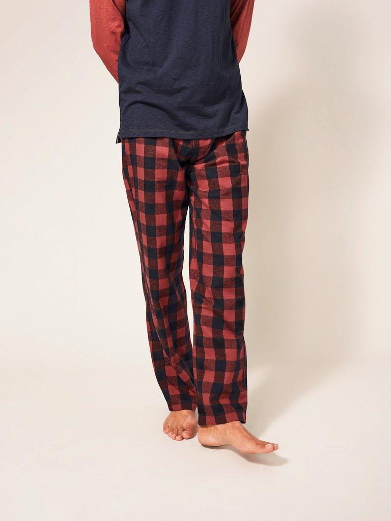 Leyland PJ Trouser in MID RED - MODEL FRONT