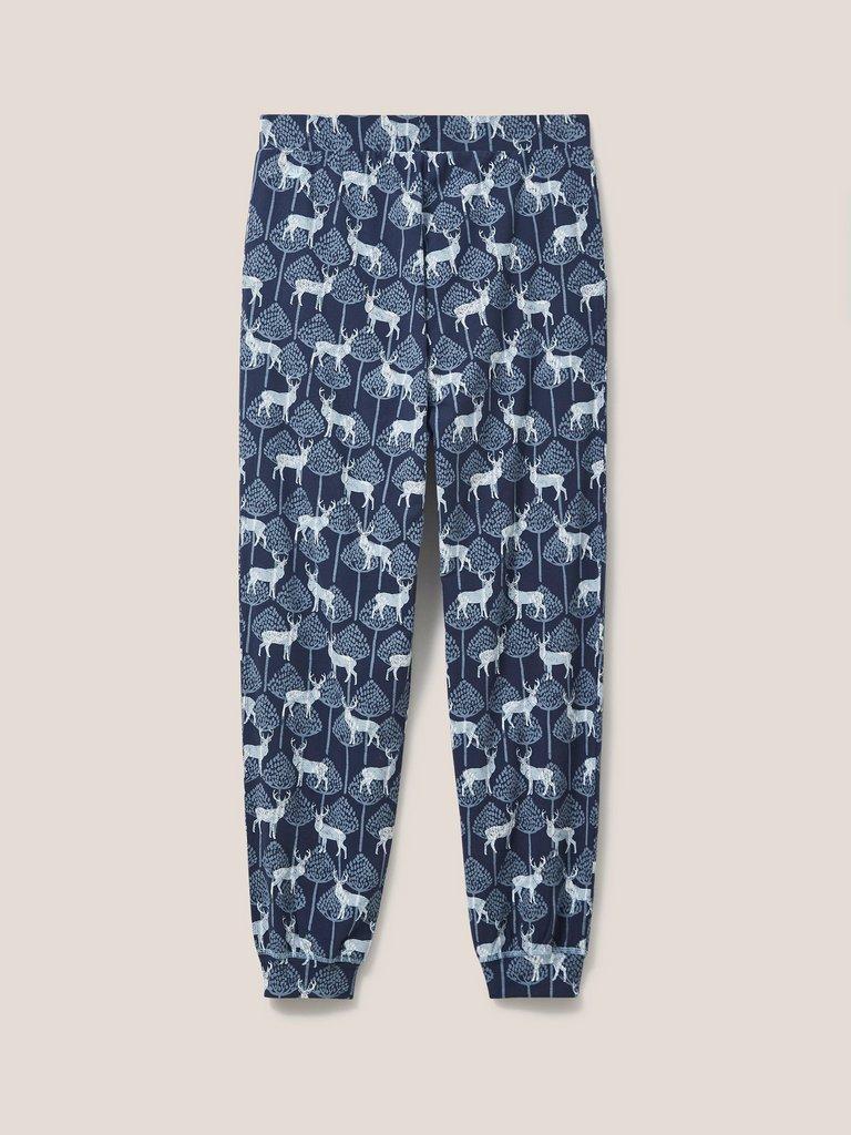 Stag Family Time Jersey PJ Jog in NAVY MULTI - FLAT BACK