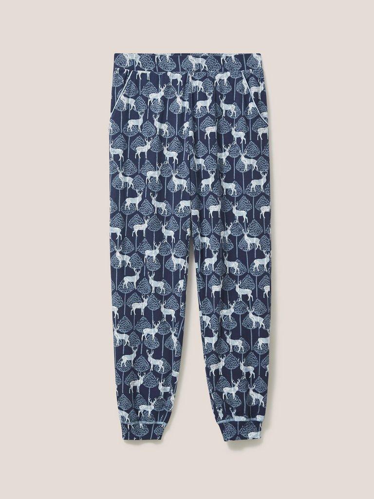 Stag Family Time Jersey PJ Jog in NAVY MULTI - FLAT FRONT