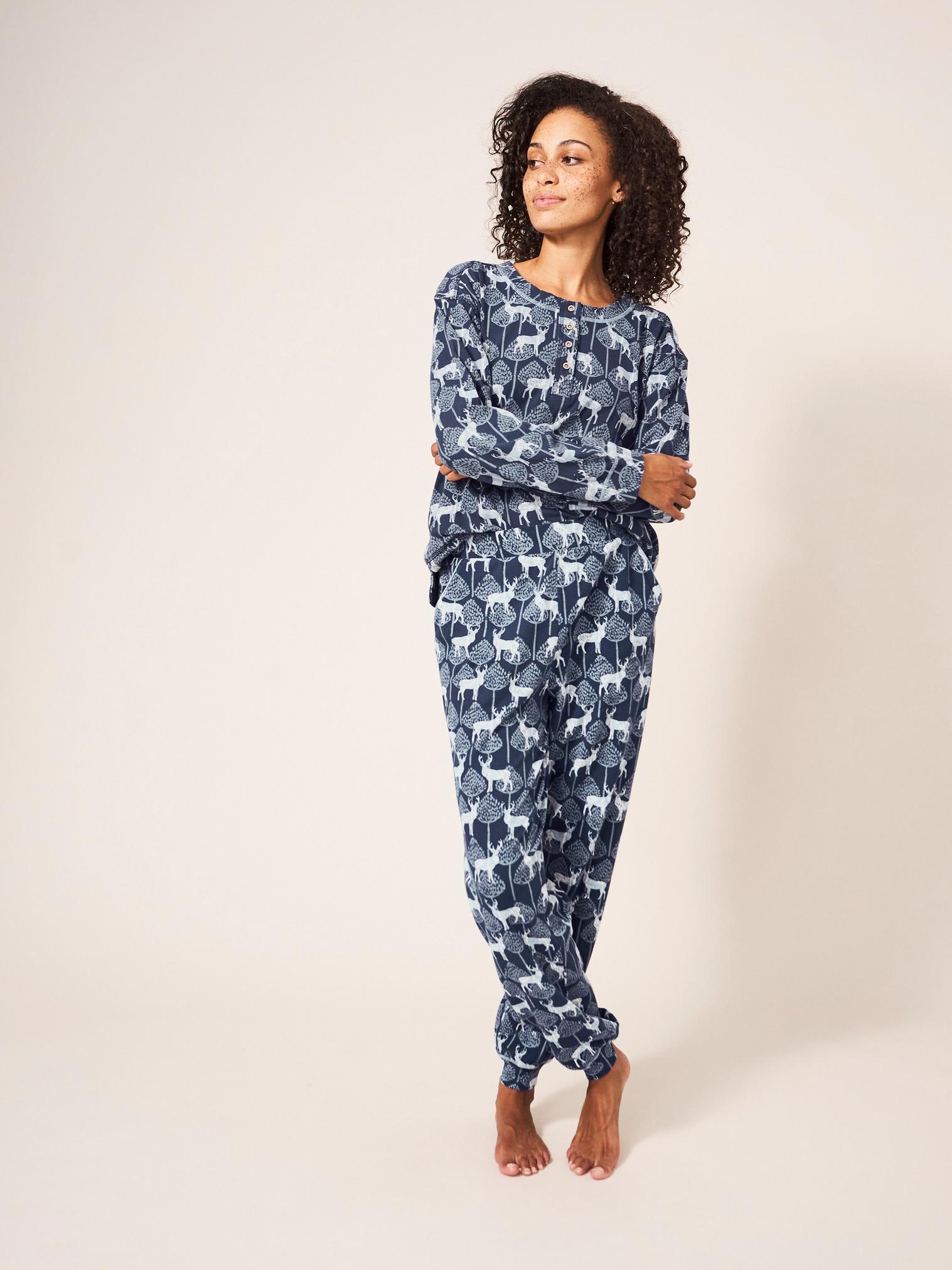 Stag Family Time Jersey PJ Jog in NAVY MULTI - LIFESTYLE