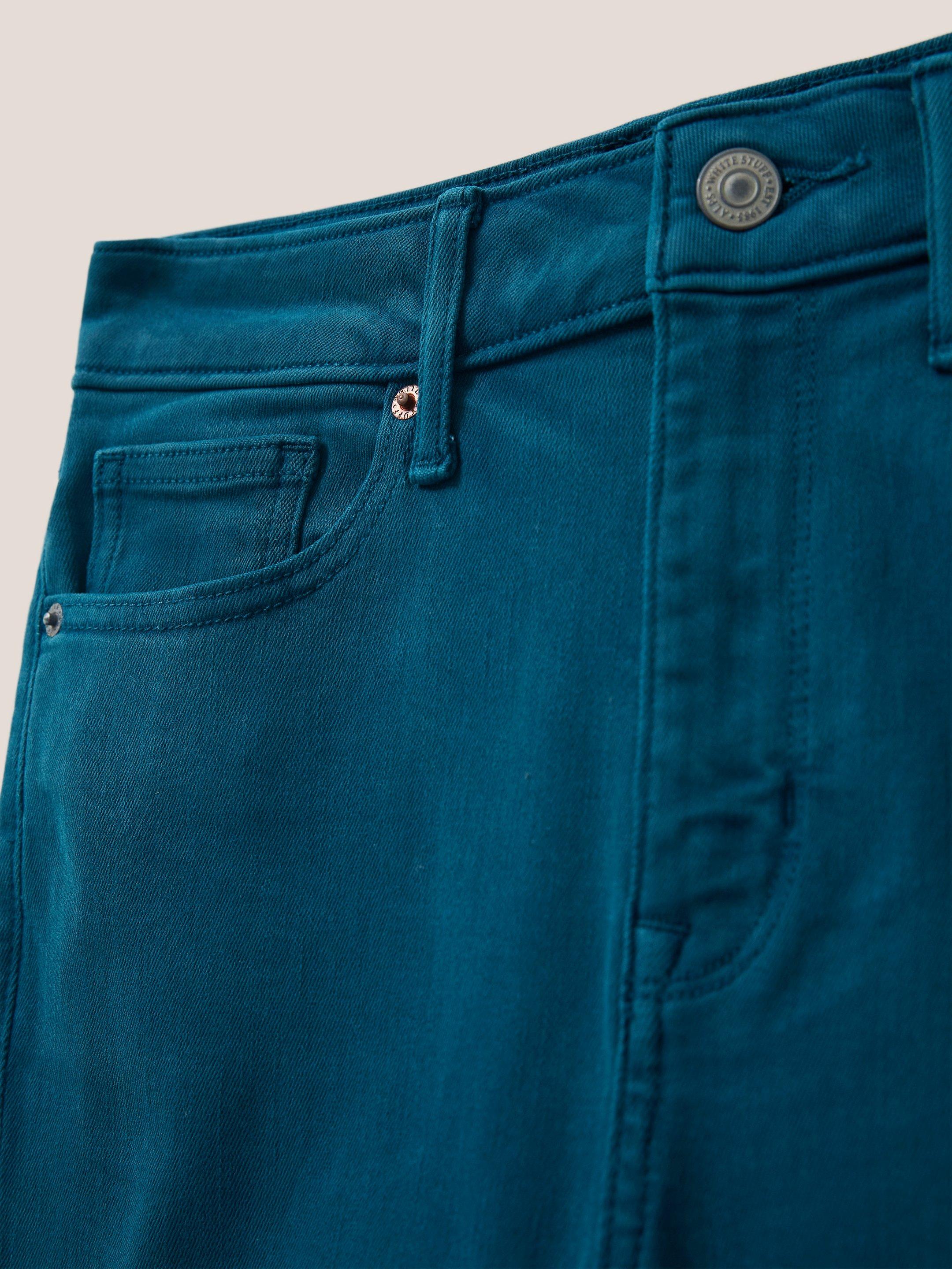 Amelia Skinny Jean in DARK TEAL - FLAT DETAIL