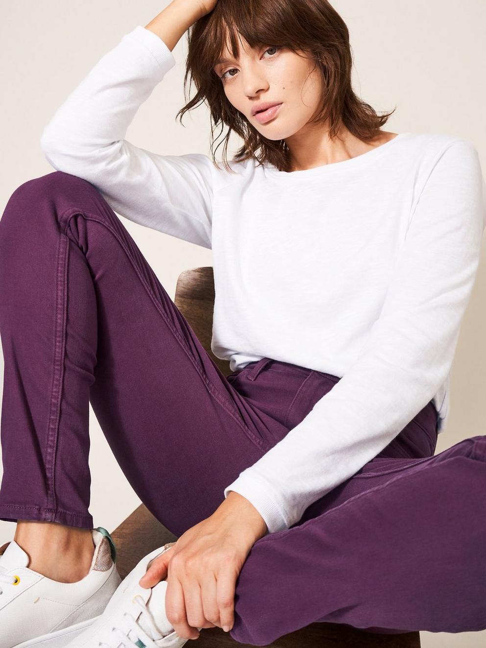 Amelia Skinny Jean in DK PLUM - LIFESTYLE