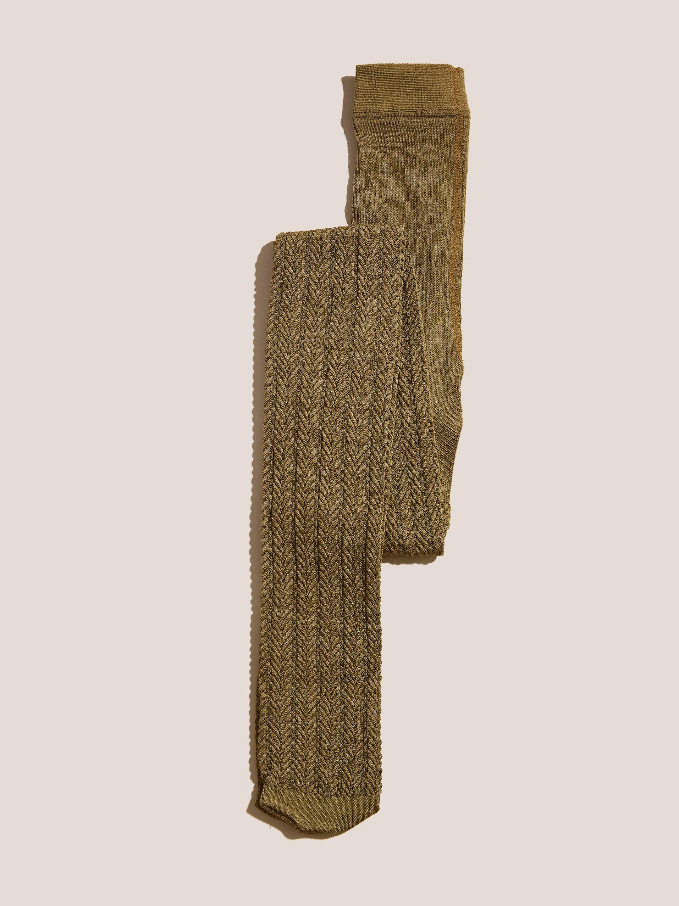 Herringbone Knit Tights in MID CHART - FLAT BACK