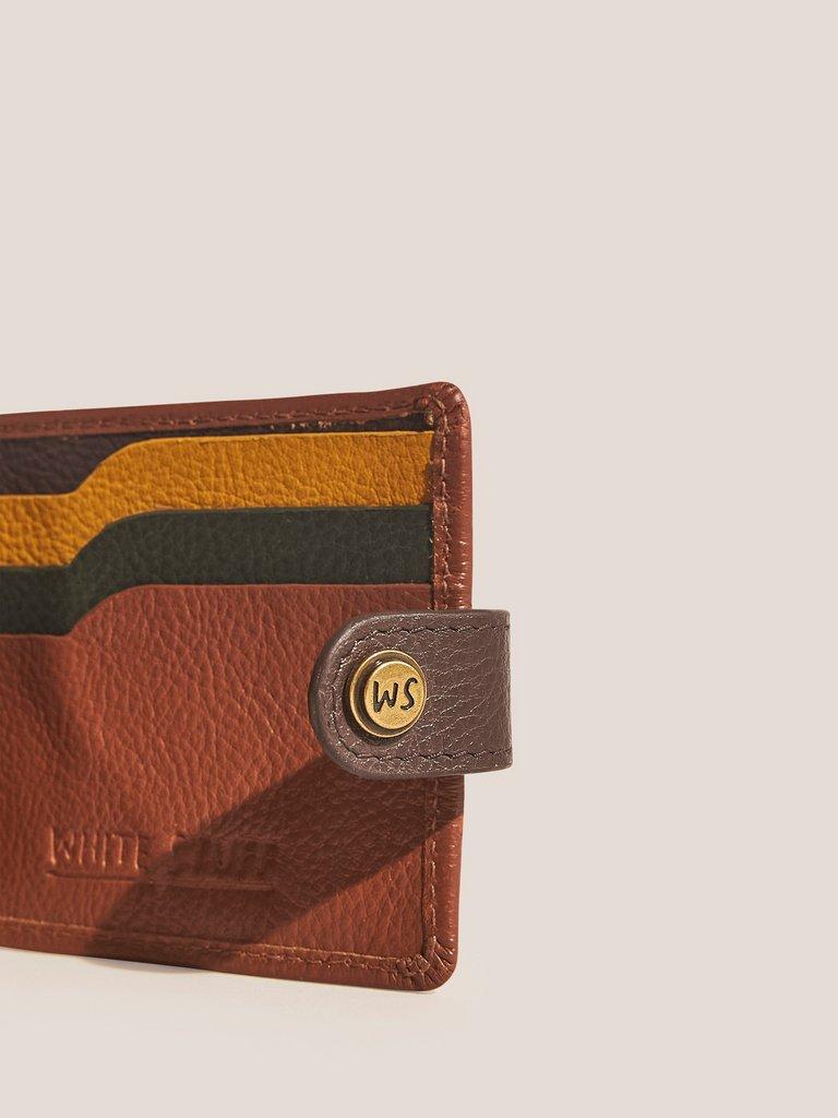 Marcus Leather Wallet in MID TAN - FLAT BACK