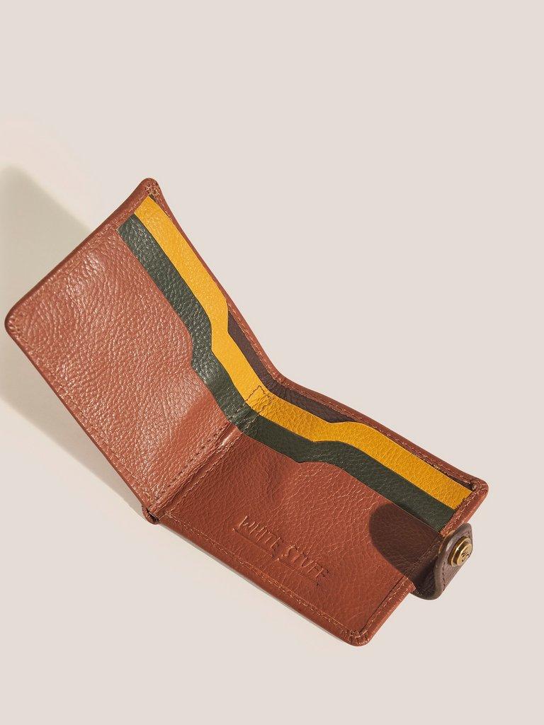 Marcus Leather Wallet in MID TAN - FLAT DETAIL
