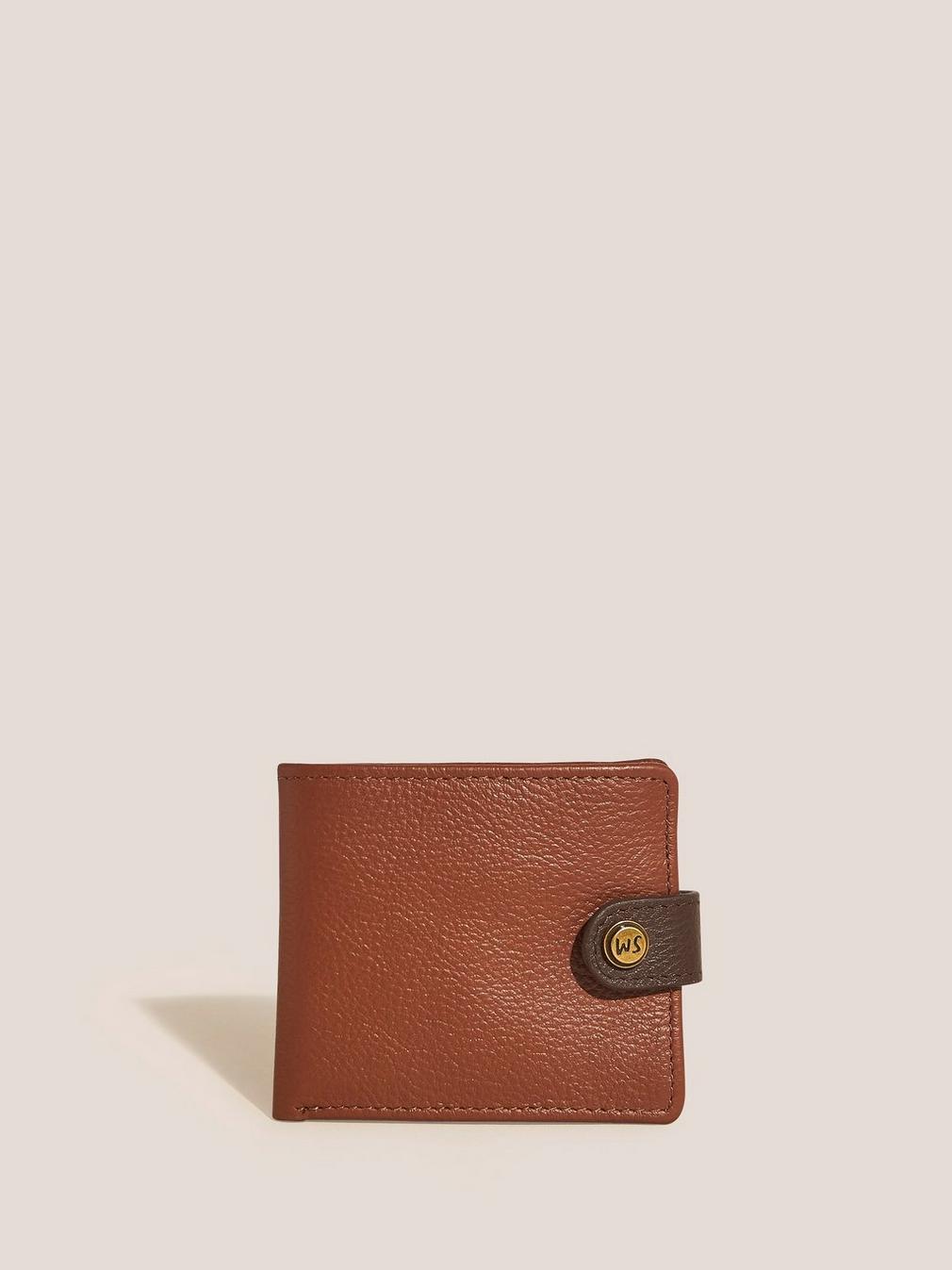 Marcus Leather Wallet in MID TAN - FLAT FRONT