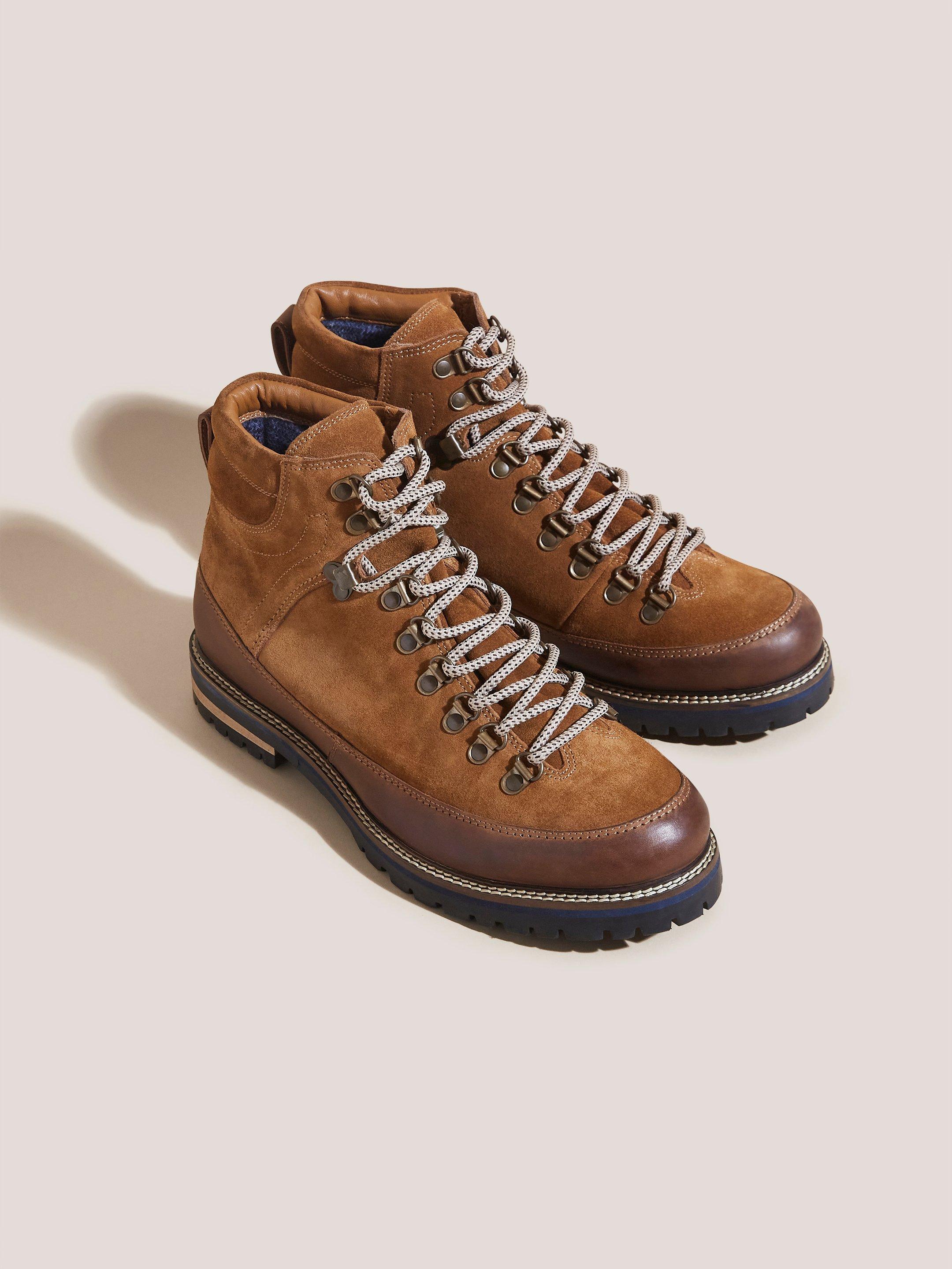 Henry Suede Hiker Boot in DARK TAN - FLAT FRONT