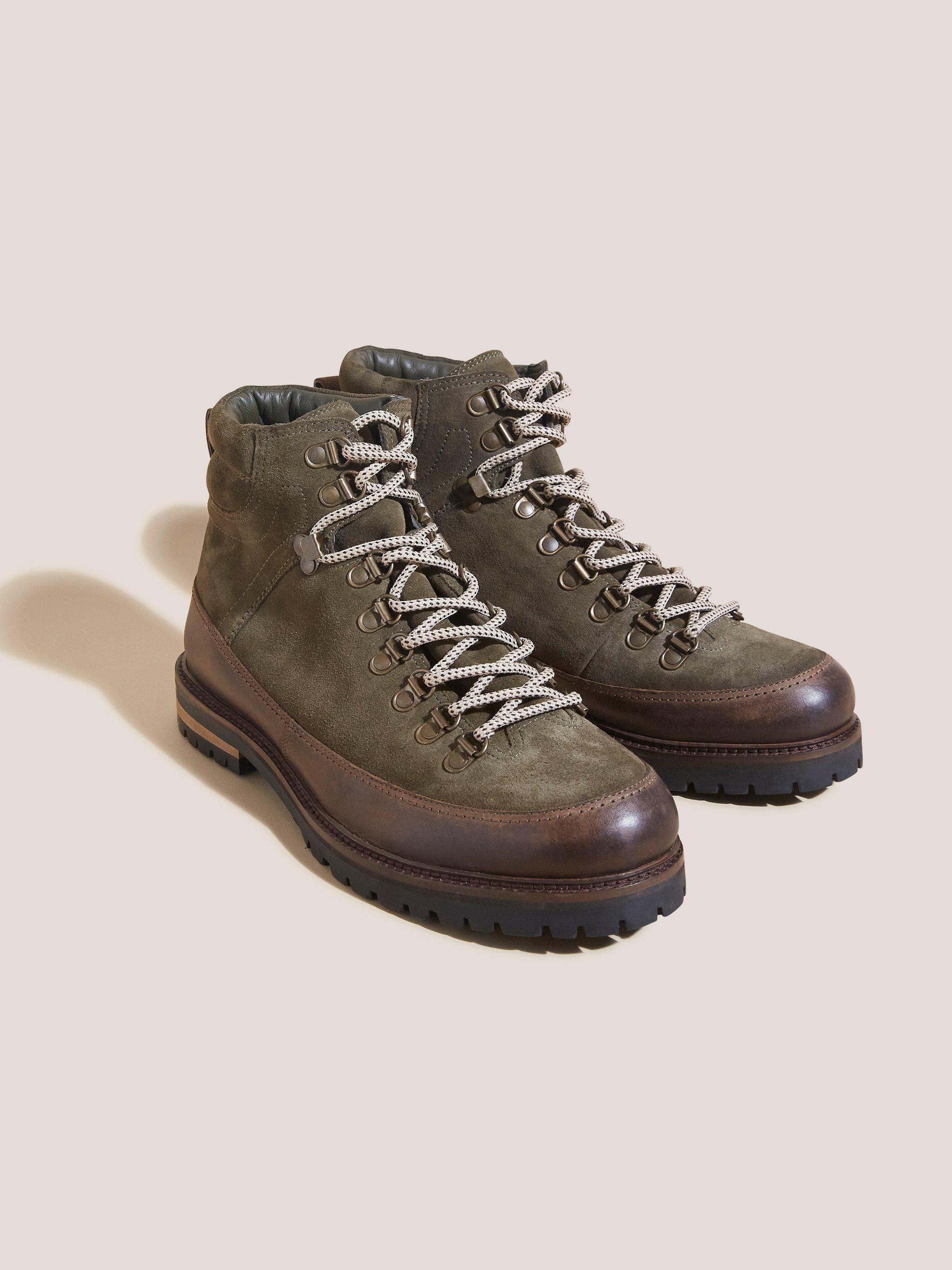 Henry Suede Hiker Boot in KHAKI GRN - FLAT FRONT
