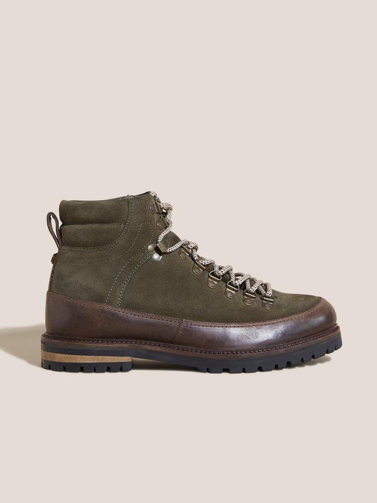 Henry Suede Hiker Boot in KHAKI GRN - MODEL FRONT