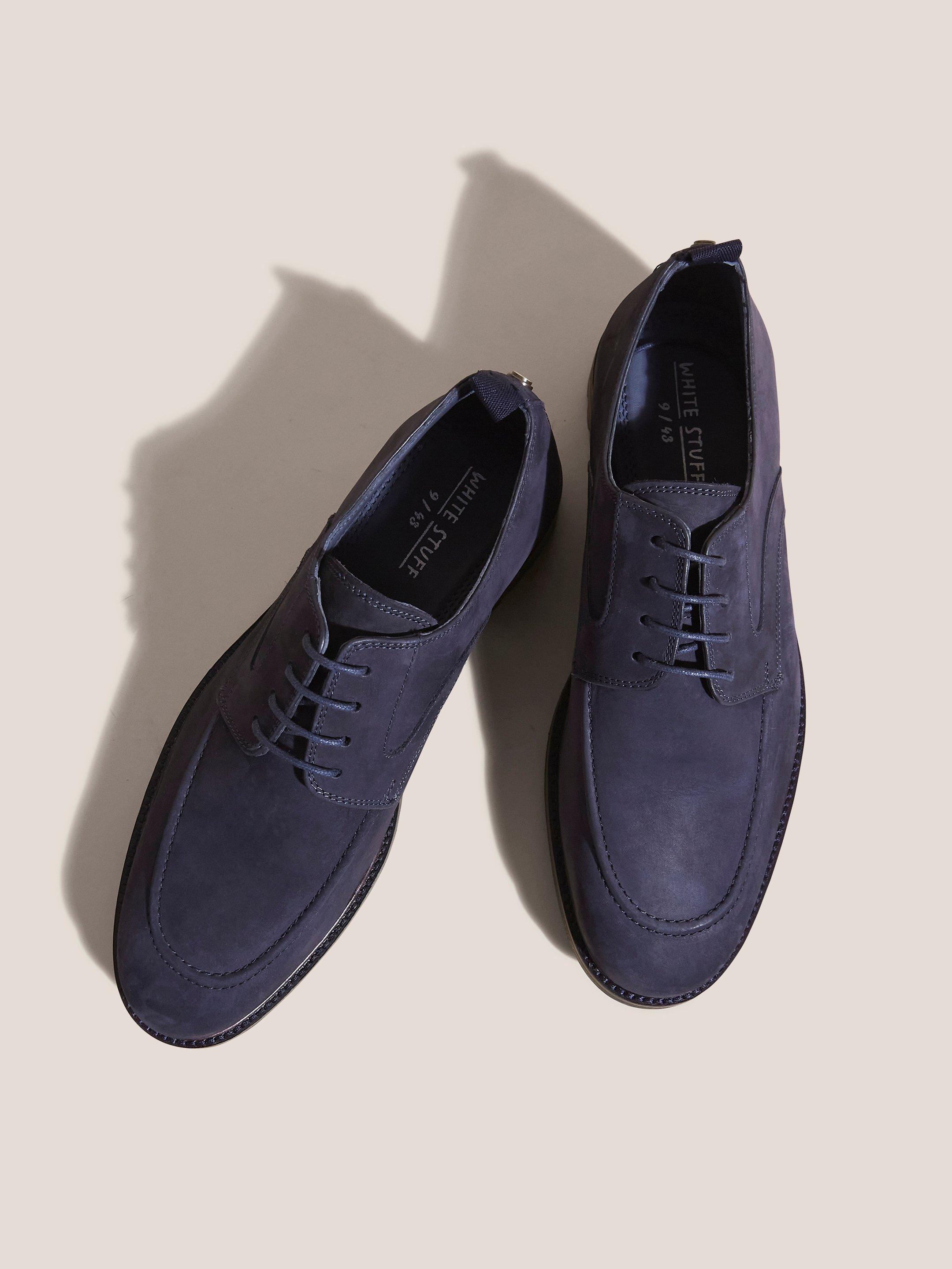 Derby Suede Lace Up Shoe in DARK NAVY - FLAT DETAIL