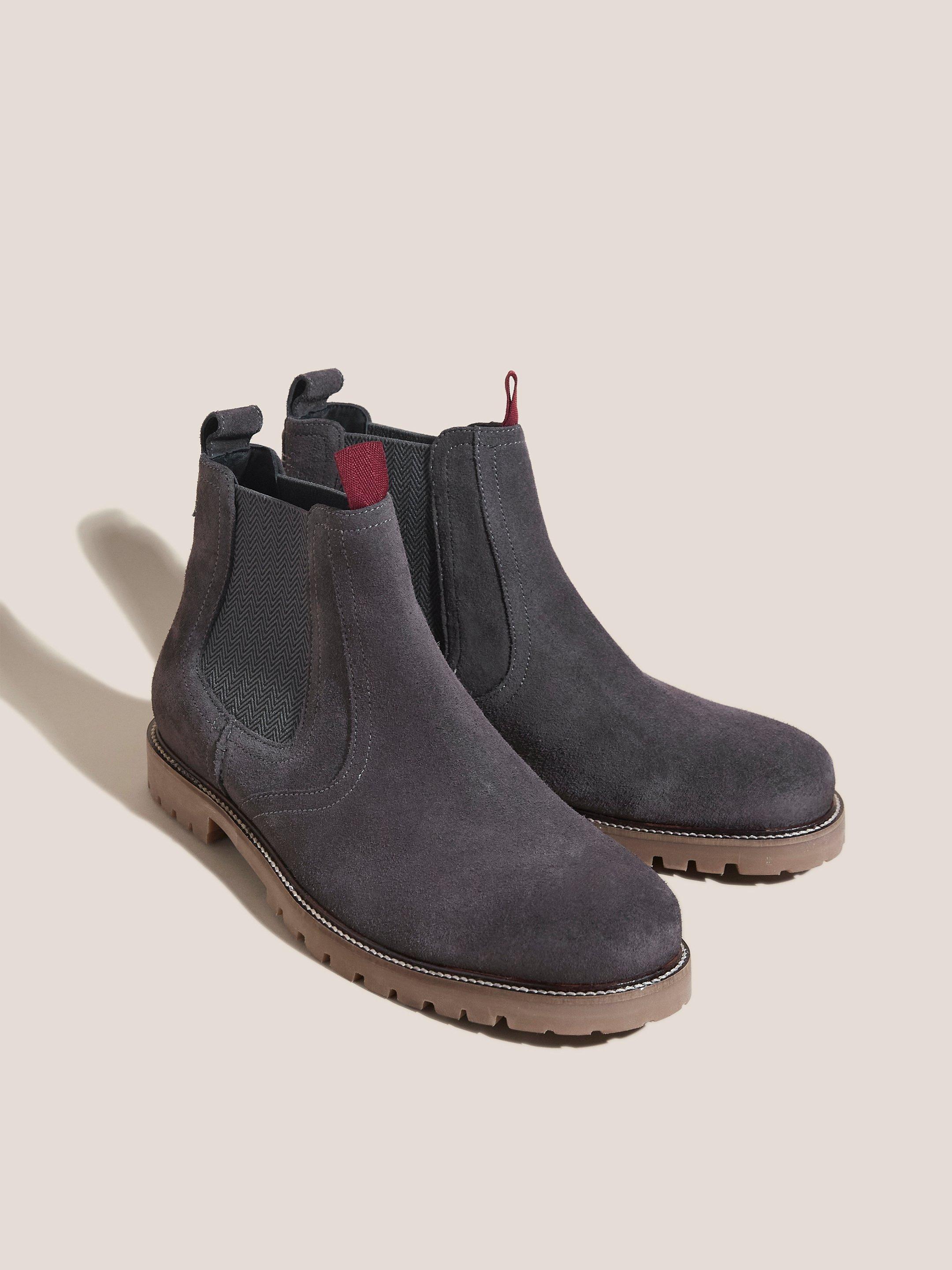 Arthur Leather Chelsea Boot in DUS GREY - FLAT FRONT
